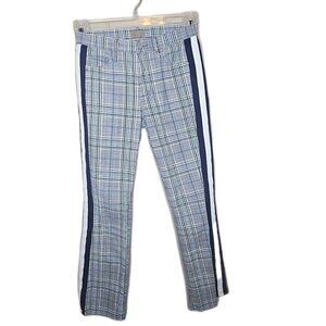 Mother The Insider Plaid Ankle Women's Jeans Size 24 Blue Grey Houndstooth Pants